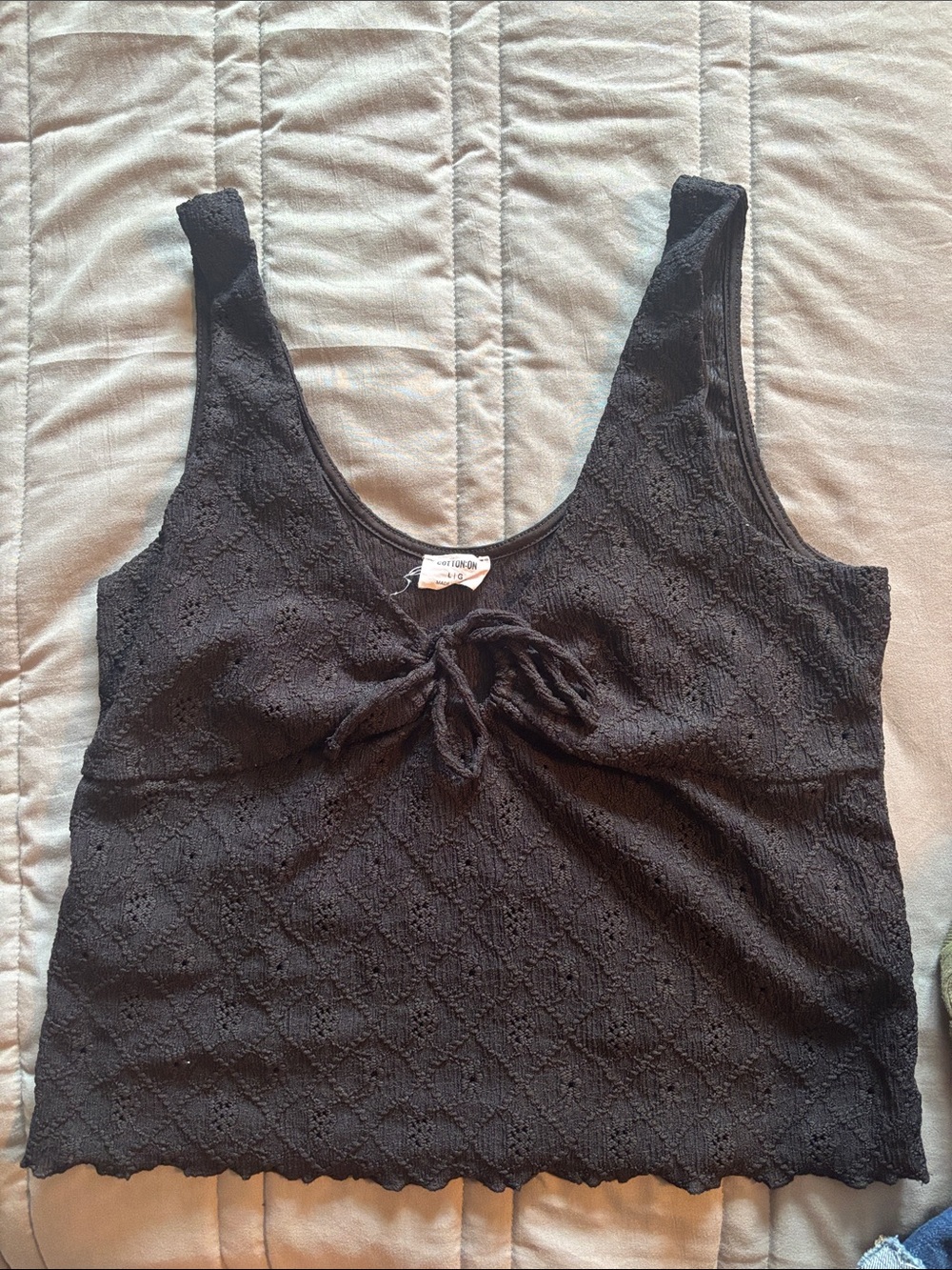 Cotton On Black Lace Tie-Front Camisole